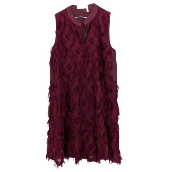 See by Chloe maroon Peacock Fringe Dress 44 - Picture 6 of 10